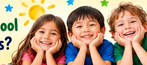 Illustration of smiling children curious about the world